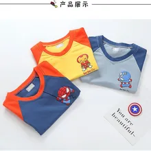 Осенняя детская одежда; стиль; футболка с длинными рукавами; INS; топы с героями мультфильмов; футболка для мальчиков