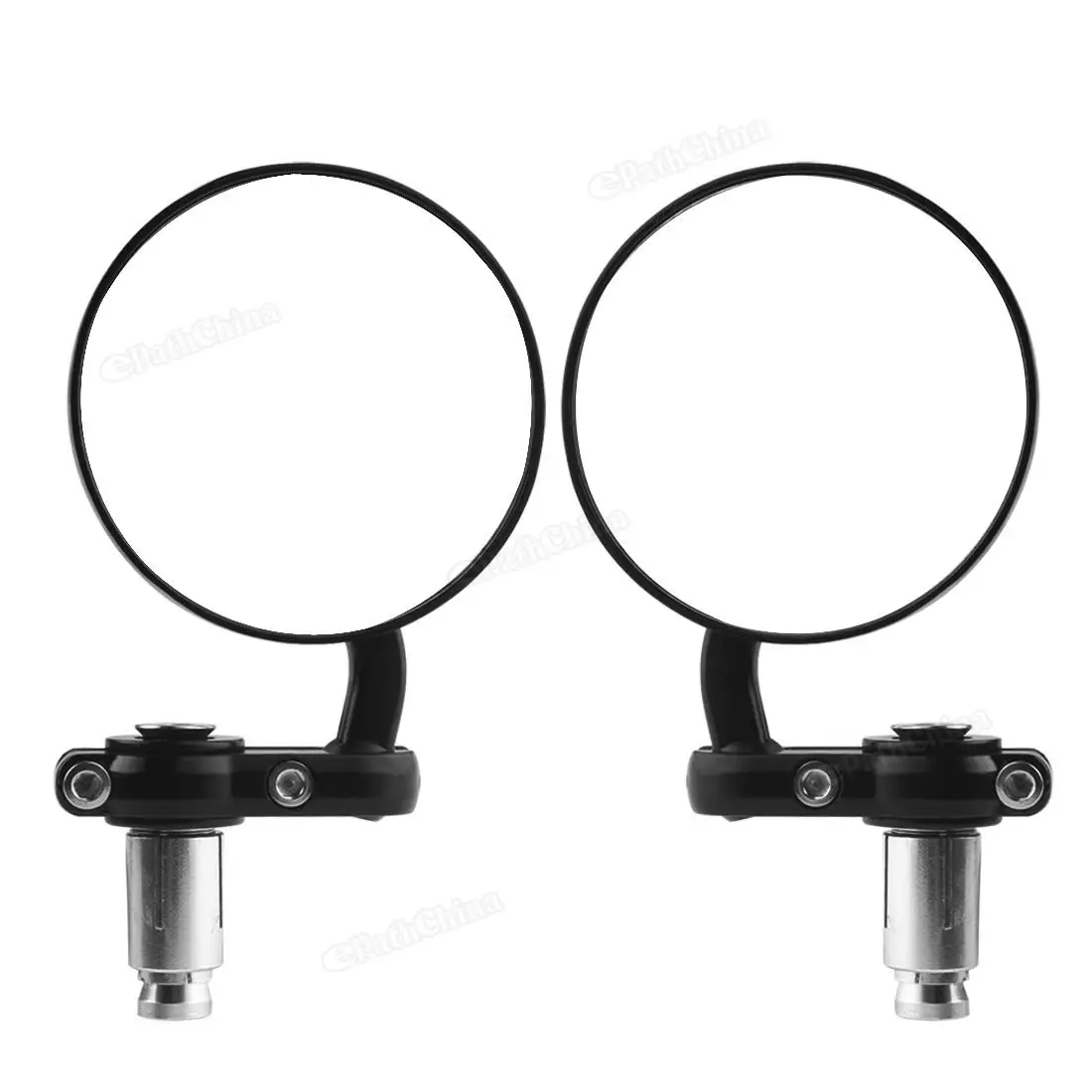 

Universal Black Motorcycle 3" Round 7/8" Handle Bar End Rearview Side Mirrors