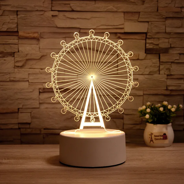 Regalo di san valentino amore lampada 3D acrilico LED luce notturna  compleanno regalo di san valentino regalo di nozze decorazioni pasquali  regalo per le donne - AliExpress