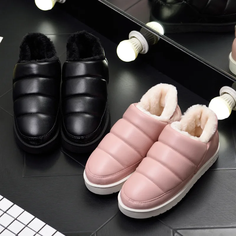 Women Winter Snow Ankle Boots Unisex Couples Men Warm Flats Pu Leather
Waterproof House Boots Platform Shoes Botas Mujer booties