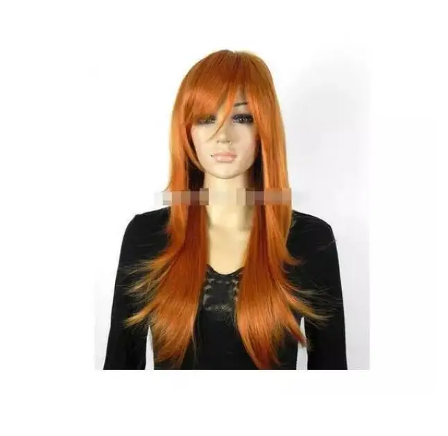 Zhaoxia++ 01475@ Q8++ Новые модные сексуальные длинные коричневые оранжевые прямые женские парики для волос