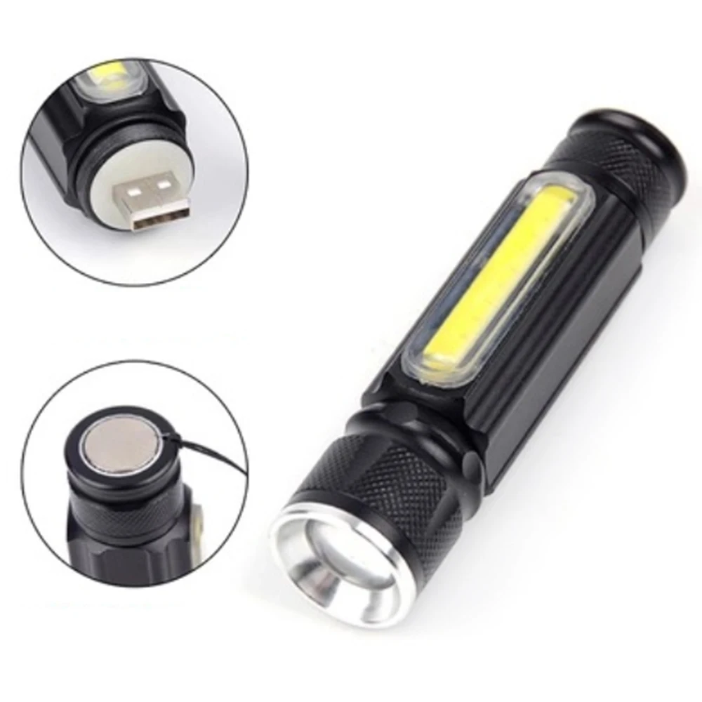 COB LED Taschenlampe Flashlight Arbeits Lampe Leuchte USB Wiederaufladbar T6 