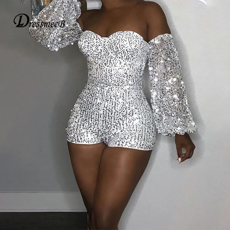 Dressmecb 2019 Осенний комбинезон с длинным рукавом летний сексуальный без бретелек