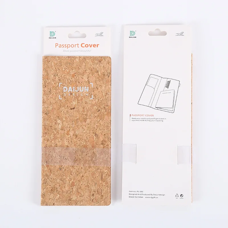 

Pu Soft Wood Mid-length Passport Holder Bronze Logo Passport Holder Travel Document Bag