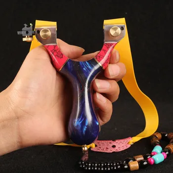 

Titanium alloy slingshot solid wood free binding splicing optical fiber pressing collection slingshot