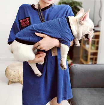

Pet Clothes Stripe Designer T-Shirt Small Middle Dogs Cats Clothing French Bulldog Vest Woman Clothes DropShipping Pet Products