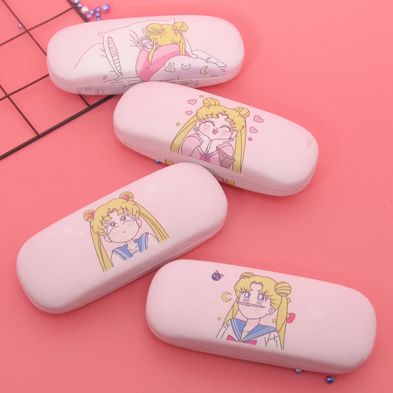 

Sailor Moon Leather Glasses Case For Women Waterproof Hard Frame Eyeglass Case Girl Reading Glasses Box Pink Spectacle Cases