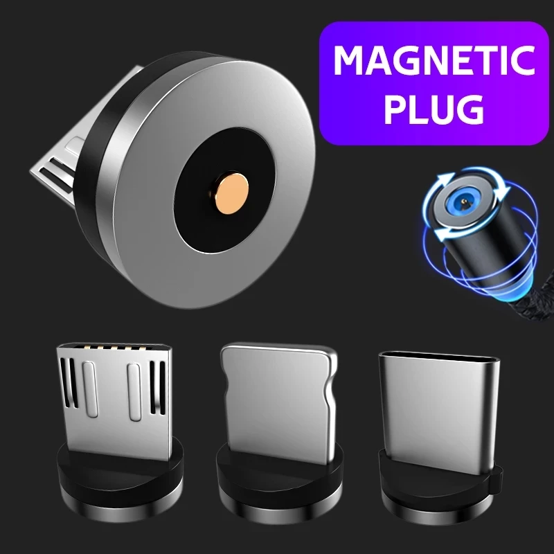Magnetic Tips Universal Round Cable Micro USB Type C Magnet Replacement Parts Mobile Phone Dust Plug magnetic cable adapter magnetic charging adapter