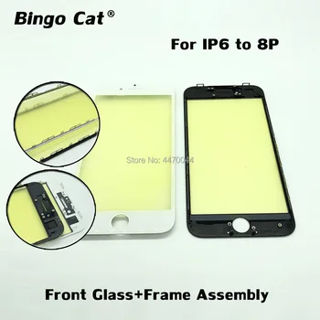 

10pc Cold Press 2 in 1 Phone Screen Front Glass+Frame Replacement For iPhone 8 7 6 6s plus Outer Cracked Screen Glass Repair