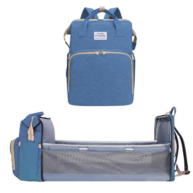 Portable Crib Diaper Bag Folding Baby Travel Large Backpack Baby Bed Diaper Changing Table Pads For Outdoor