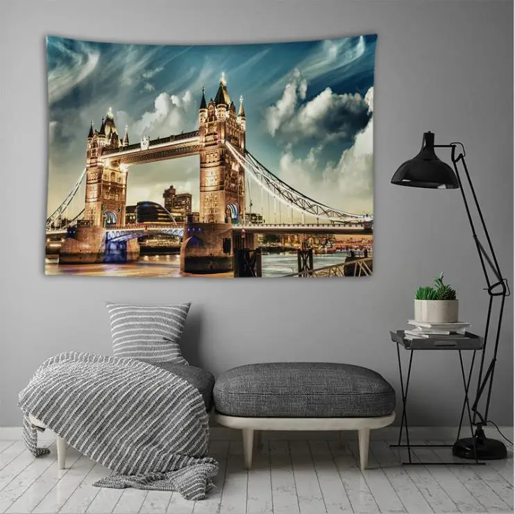 Гобелен из полиэфира для украшения дома 100x150 см 150x150 см красивые города Северной Европейский Сеник гостиная донный