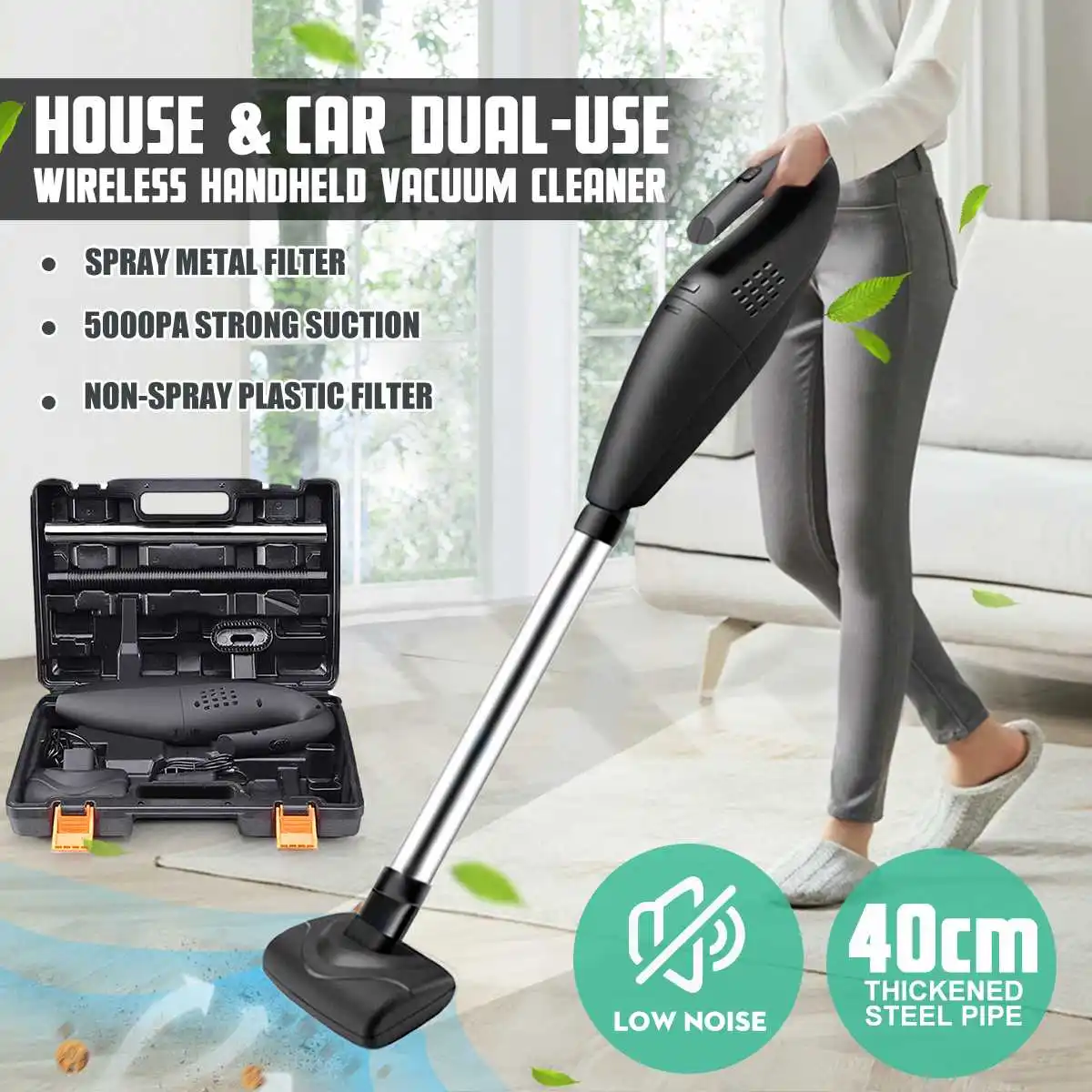 

120W Wet & Dry Portable Rechargeable Home Cleaning Tool Handheld Car Wireless Vacuum Cleaner With High Power Dual Purpose