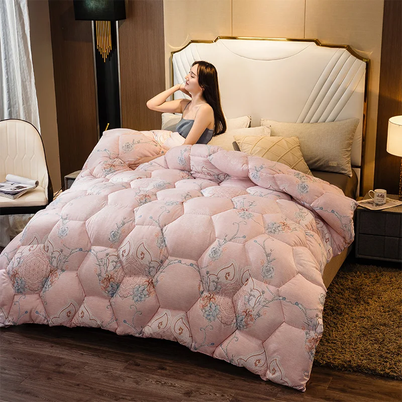 High Quality Down Quilt Duvet Bedding Filler Pure Color Style Warm Soft