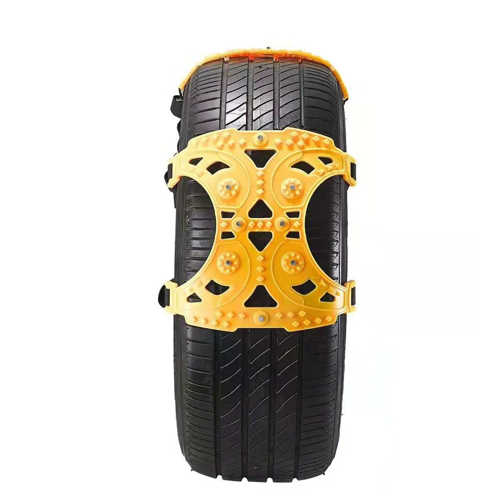 

6 PCS Car Tendon Snow Chain Thickened Emergency Tire Chains TPU Material Cold Wear Resistant Car Snow Tire Anti-Skid Chains