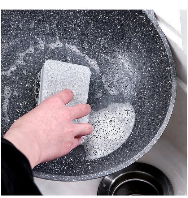 Esponja de doble cara para el hogar, estropajo gris resistente a la  suciedad, esponja antimanchas para