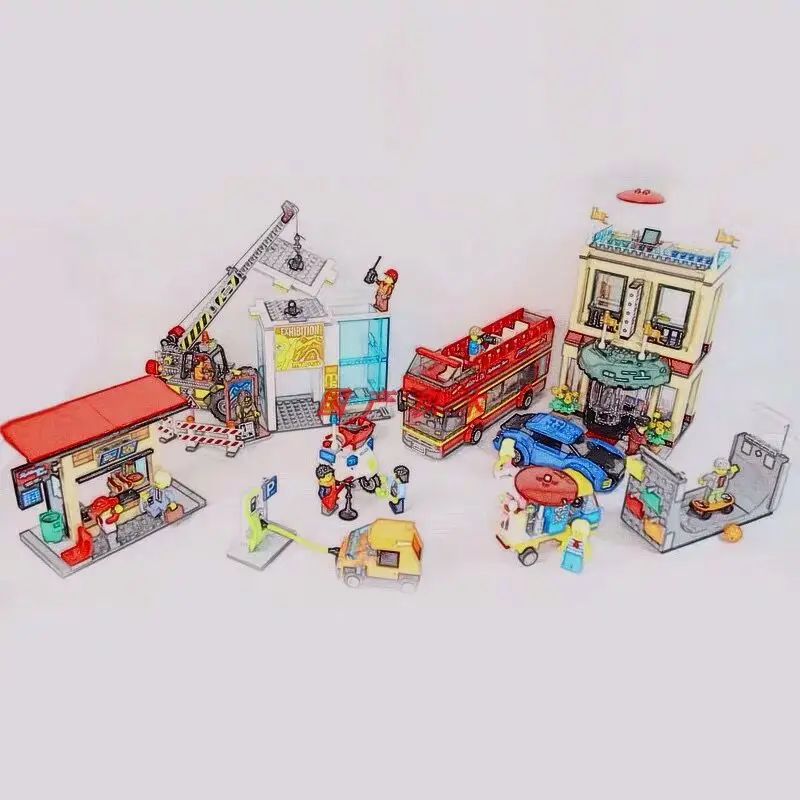 

Building blocks 02114 1356pcs Compatible with legoingly City 60200 Bricks Capital City figures Educational toys for children