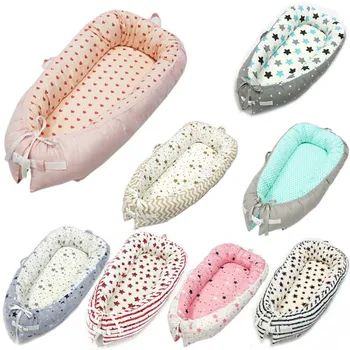 

80*55cm Baby Nest Bed Portable Crib Folding Newborns Cot Nursery Sleep Nest Infant Cradle Baby Bassinet Children's Bed Carry Cot
