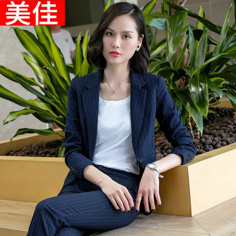 

Small Suit WOMEN'S Coat 2018 New Style Vertical Striped Summer Thin Section Suit Leisure Suit Fragrant Wind Slimming Work Clothe