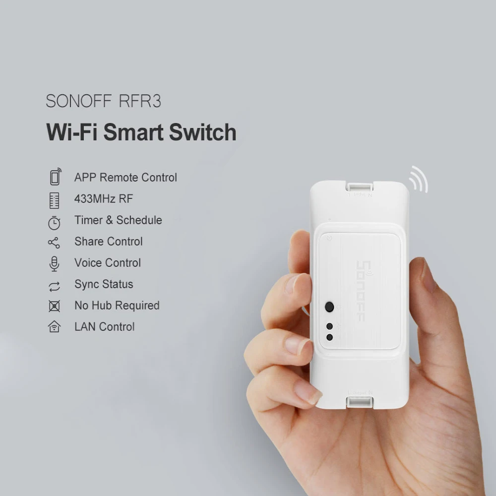 SONOFF RFR3 wifi DIY умный переключатель 433 МГц RF контроль таймер светильник управление Лер приложение беспроводной пульт дистанционного управления домашний модуль умный переключатель