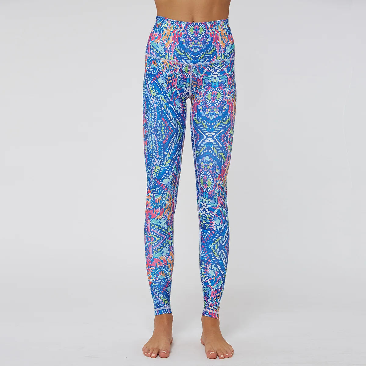 Женские набивные штаны для йоги с кодовым принтом, леггинсы с высокой талией, эластичные спортивные штаны для йоги, персиковые леггинсы для спортзала - Цвет: 6100