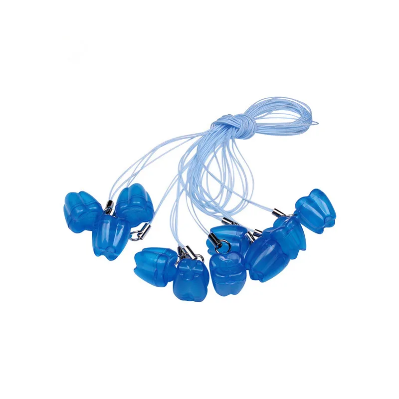 Hang rope dark blue XZJJA 10-20 шт. форма зуба Детские коробки для хранения молочных зубов детская Силиконовая зубная щетка для малышей Органайзер мини пластиковый контейнер маленькая коробка - Цвет: Hang rope dark blue