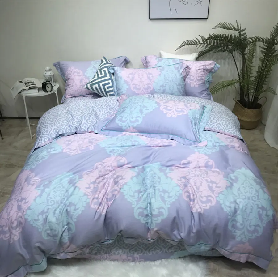 

European American abstract geometric bedding set adult,full queen king double home textile bed sheet pillow case quilt cover