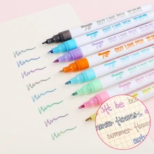 8 цветов контурная художественная маркерная ручка металлик в два ряда флуоресцентная ручка художественные ручки для рисования для карточек надпись DIY школьная закрепленная