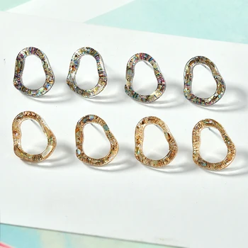 

Newest Trendy 50pcs/lot irregular shape resin women stud earrings diy jewelry earring pendants accessory