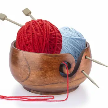 

Creative Eco-friendly Wooden Yarn Storage Bowl Organizer Sewing Knitted Storage Handmade Sewing Supplies Bowl G7A8