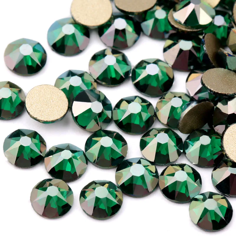 Q-malachite green QIAO цвет покрытие серии Нежный AB цвет не горячей фиксации Стразы SS16 SS20 8 большой 8 маленький кристалл Стекло Стразы драгоценный камень - Цвет: Q-malachite green