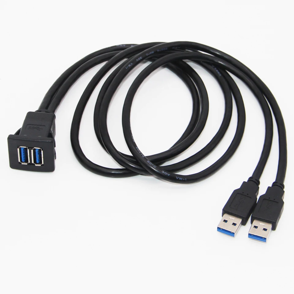 Bochara двойной USB3.0 USB2.0 мужчин и женщин панель скрытого монтажа приборной панели кабель экранированный для автомобиля мотоцикла