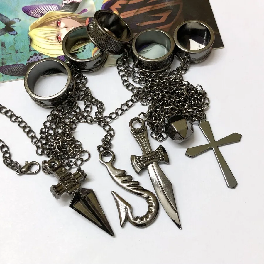 Кольца на палец в стиле панк кольца аниме Hunter x Kurapika цепочку для костюма косплея