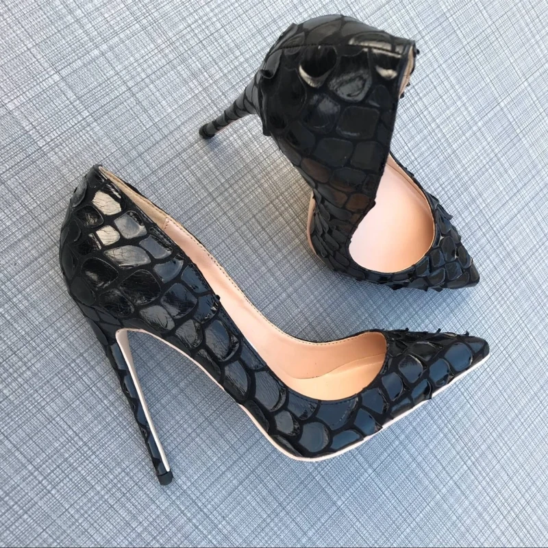 Brand new black lace high heel sexy shallow mouth pointed shoes 12cm party shoes wedding banquet shoes bridal shoes