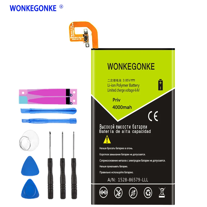 WONKEGONKE 4000mAh BAT-60122-003 Battery for BlackBerry Priv Mobile Phone Batteries Bateria WONKEGONKE 4000mAh BAT-60122-003 Battery for BlackBerry Priv Mobile Phone Batteries Bateria