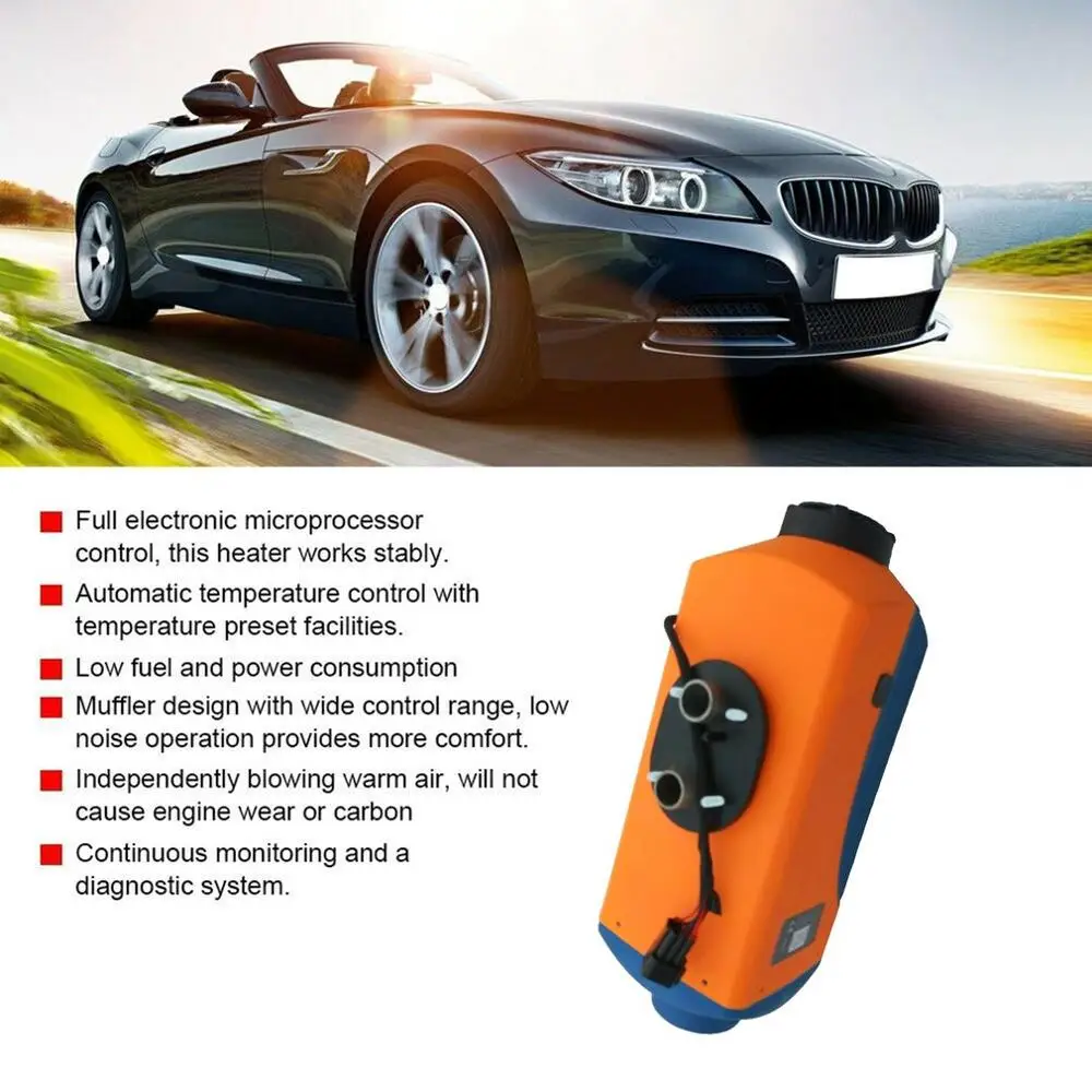 Лидер продаж 12V PlasticBlue-orange одно отверстие 3KW нагреватель с удаленным глушитель выхлопных газов черный жидкокристаллический переключатель нагреватель воздуха на дизельном топливе