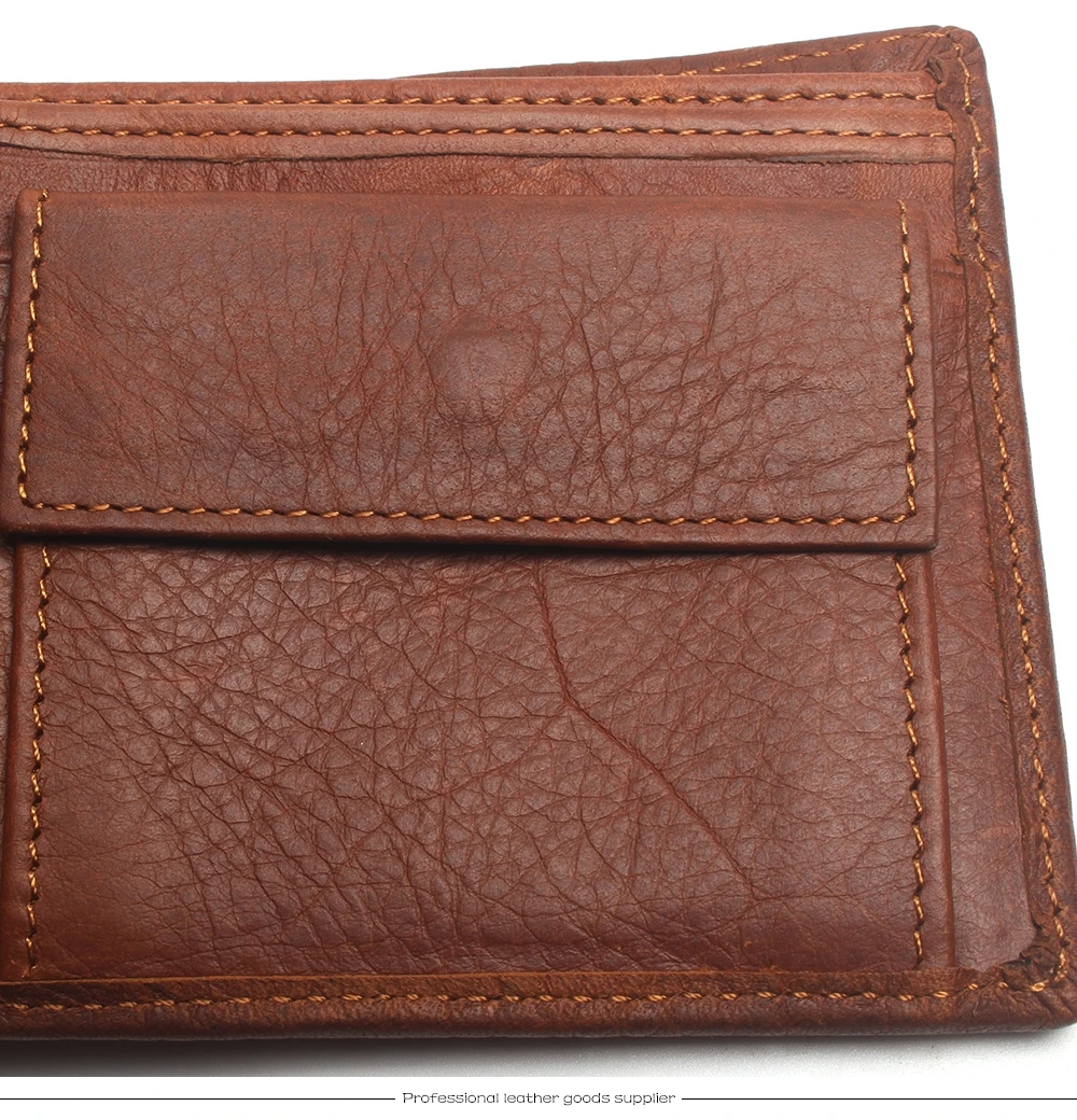Eagle Head Embossed Wallet For Men Fashion Man Genuine Leather Wallets Cowhide Coin Purse