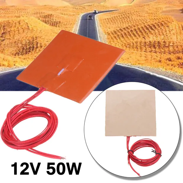 100x100 мм 12V 50W силиконовый нагреватель нагревательный элемент Pad и Термистор для 3d принтера IP65