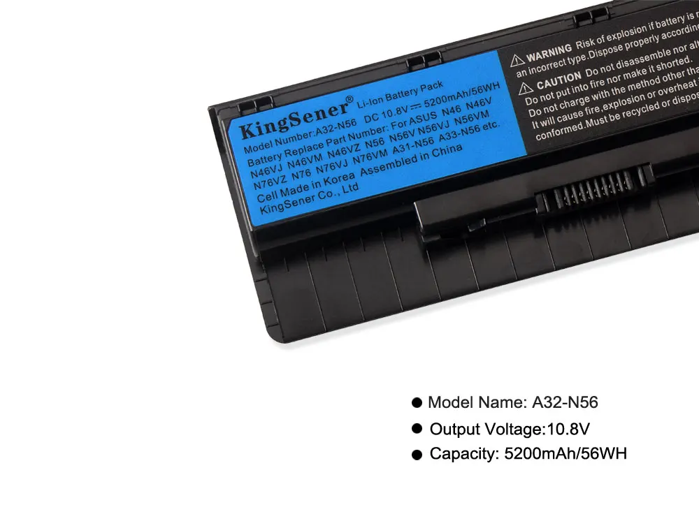 Kingsener-bateria do Portátil para Asus A32-n56 N46 N46v N46vj N46vm N46vz N56 N56v N56vj N56vm N76 N76vz A31-n56 A33-n56 - Imagem 2