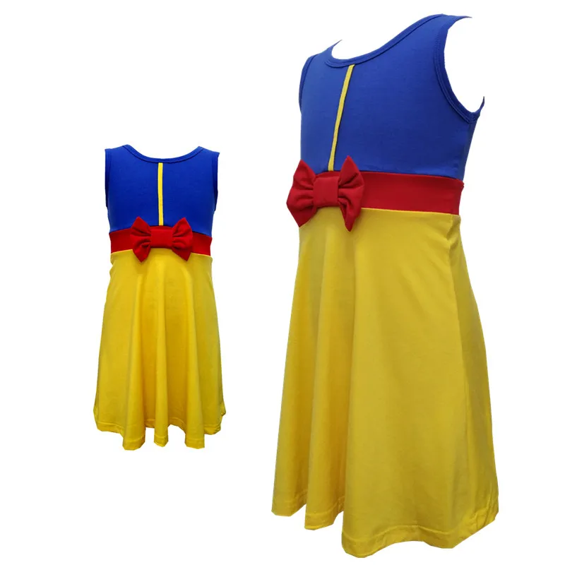 

Birthday Snow white Mum and Me Family Matching Dress Mermaid Princess Cosply Dress Minnie Mickey Belle Party Summer Dress