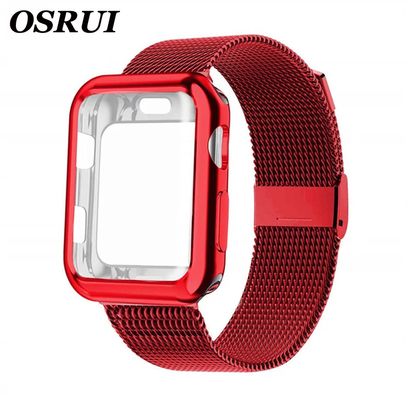 

Milanese Loop band with case For Apple Watch Series 5/4/3/2 38mm 42mm 40mm 44mm Stainless Steel Strap Wrist Bracelet for iwatch
