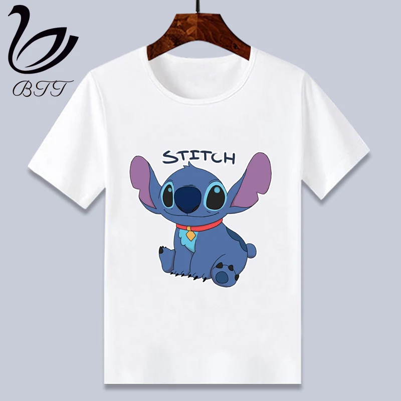 Funny Angry Stitch Cartoon Boys T Shirt Summer Children T-Shirt for Boy Baby Girls Tops Kids Tshirt Cartoon Tee Shirts Clothes - Цвет: E