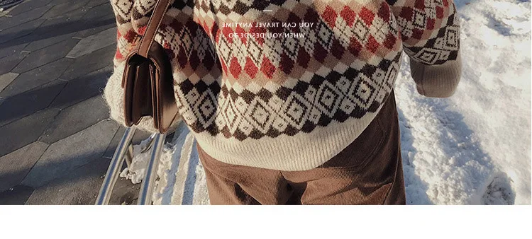 2019 Winter Knitted Sweater Women Causal Christmas Women Sweater Streetswear Style Long Sleeve Knit Women Sweater Female