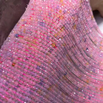 

morganite roundel faceted 2*3mm for DIY jewelry making loose beads FPPJ wholesale beads nature gemstone peace buckle