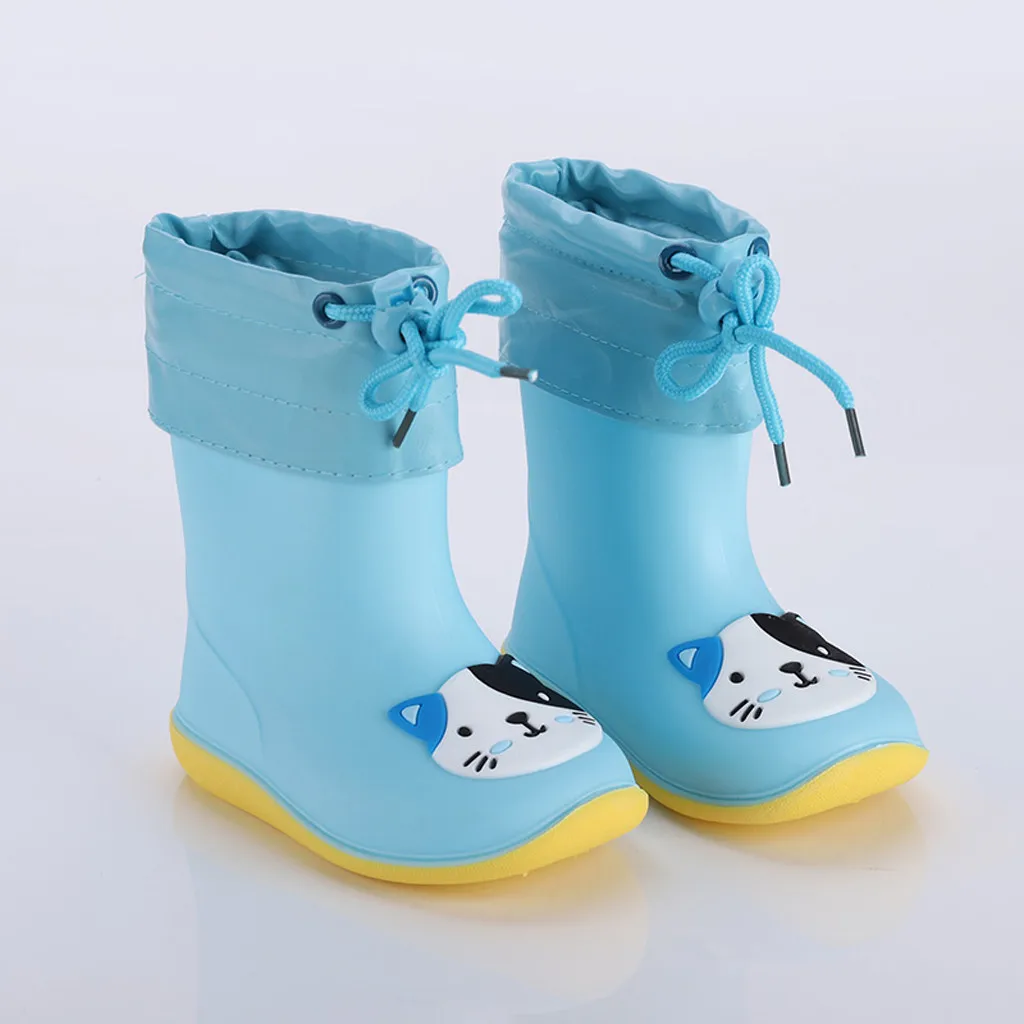 Непромокаемые сапоги; детские резиновые ботинки для девочек; Водонепроницаемая Обувь для маленьких мальчиков; нескользящие теплые резиновые сапоги для малышей; съемные; 16