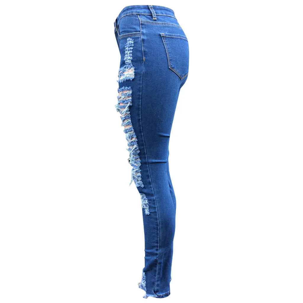 Узкие брюки Модные женские Большие размеры джинсы с карманами джинсовые женские с высокой талией сексуальные тонкие брюки синие джинсы Mujer высокая талия