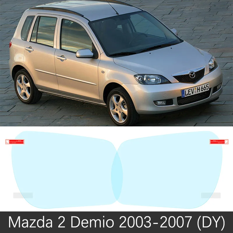 Для Mazda 2 Demio DW DY DE DJ 1996~ полное покрытие Зеркало заднего вида непромокаемые Анти-противотуманная пленка аксессуары 2003 2008 2013 - Название цвета: Mazda 2 2003-2007