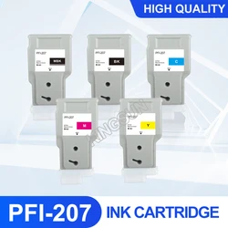 Cartouche d'encre rechargeable vide avec puce, pour imprimante Canon iPF680 iPF685 iPF780 iPF785, 5 couleurs/ensemble, PFI 207 ML, 300 PFI207 