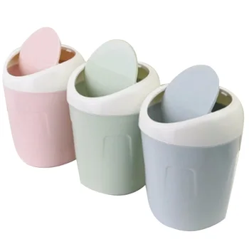 

Desk Basket Household Table Miniature Garbage Can Kitchen Garbage Can Rolling Lid Desktop Trash Can