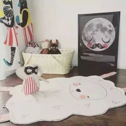 Tapis de jeu en coton pour bébé, couverture douce pour bébé, Animal rampant, mignon, pour chambre d'enfants, décor nordique 