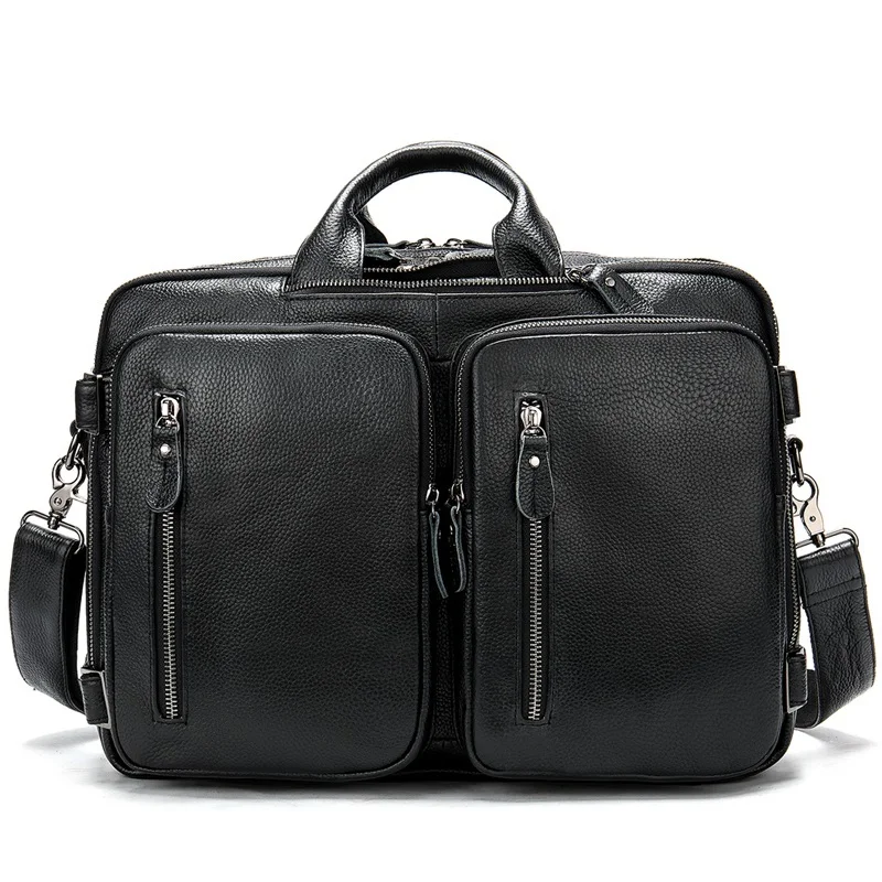 432A3black Mva сумка Для мужчин из натуральной кожи портфель, плечевая сумка Для мужчин сумка большая Ёмкость Винтаж компьютерные сумки для ноутбуков 432 - Цвет: 432A3black
